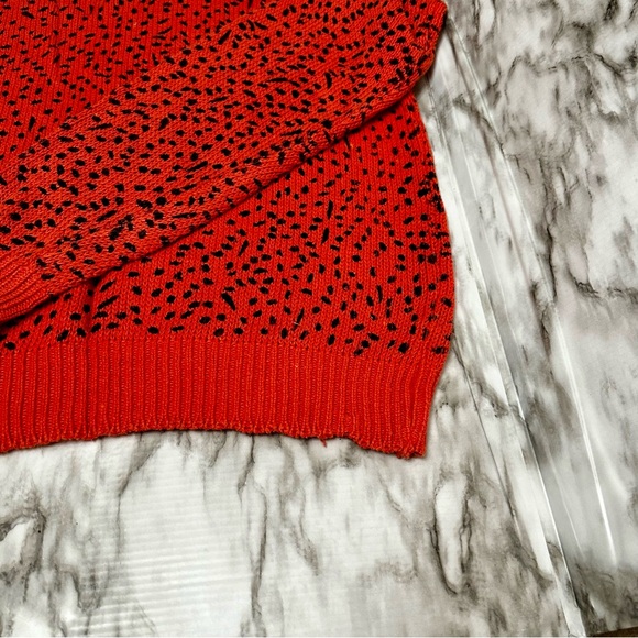 Cristina’s Vintage Orange Leopard Print Sweater Retro Punk 80s Flintstone Sz L - Picture 7 of 11